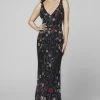 Primavera Couture - 3464 V-Neckline Sequin And Beads Sheath Dress
