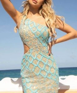 Primavera Couture - 3504 One Shoulder Side Cutout Dress