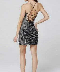 Primavera Couture - 3506 Sequined Plunging V-Neckline Cocktail Dress