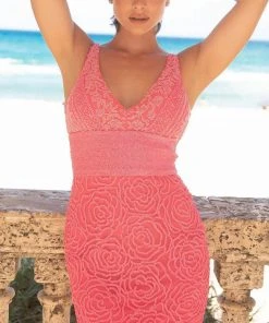 Primavera Couture - 3509 Floral Beaded Sheath Dress