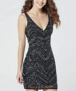 Primavera Couture - 3538 Embellished Open Back Short Dress 11 Primavera Couture - 3538 Embellished Open Back Short Dress