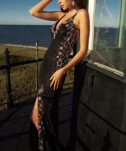 Primavera Couture - 3604 Embellished Plunging V Neck Long Dress 19 Primavera Couture - 3604 Embellished Plunging V Neck Long Dress