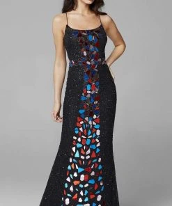 Primavera Couture - 3616 Fully Beaded Cut-Glass Accent Evening Dress