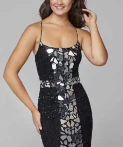 Primavera Couture - 3616 Fully Beaded Cut-Glass Accent Evening Dress