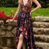 Primavera Couture - 3639 Floral Sequin A-Line High Low Dress