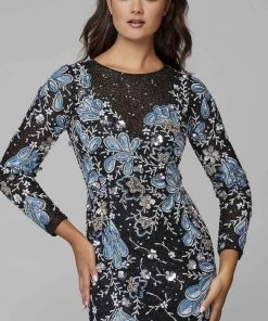 Primavera Couture - 3675 Sequin Long Sleeves Evening Dress