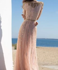 Primavera Couture - 3686 V Neck Sequined A-Line Gown 6 Primavera Couture - 3686 V Neck Sequined A-Line Gown