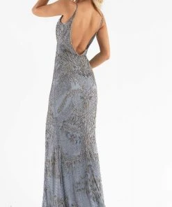 Primavera Couture - 3733 Beaded Sleeveless V-Neck Long Gown 50 Primavera Couture - 3733 Beaded Sleeveless V-Neck Long Gown