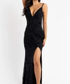 Primavera Couture - 3733 Beaded Sleeveless V-Neck Long Gown 30 Primavera Couture - 3733 Beaded Sleeveless V-Neck Long Gown