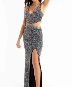 Primavera Couture - 3744 V-Neck Multiple Straps Long Gown