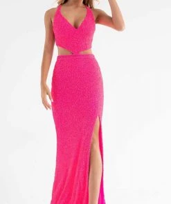 Primavera Couture - 3744 V-Neck Multiple Straps Long Gown