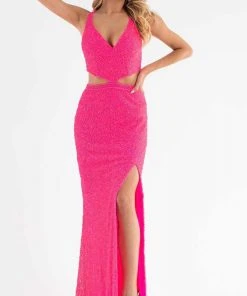 Primavera Couture - 3744 V-Neck Multiple Straps Long Gown