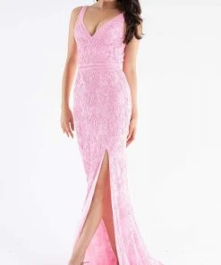 Primavera Couture - 3745 Beaded Sleeveless Wide Strap Gown