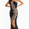 Primavera Couture - 3753 Trailing Petals Fully Sequined One Shoulder Long Gown