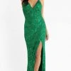 Primavera Couture - 3760 Sequin V-Neck Criss Cross Back Gown 2 Primavera Couture - 3760 Sequin V-Neck Criss Cross Back Gown