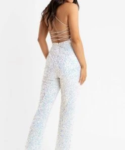 Primavera Couture - 3774 Sequin Scoop Neckline Jumpsuit