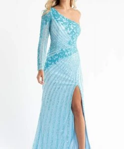 Primavera Couture - 3785 Asymmetrical One Shoulder Gown