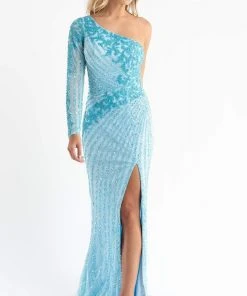 Primavera Couture - 3785 Asymmetrical One Shoulder Gown