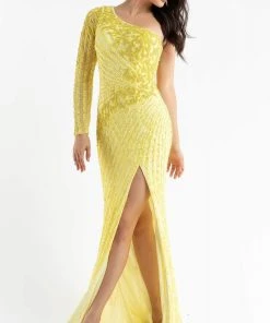 Primavera Couture - 3785 Asymmetrical One Shoulder Gown