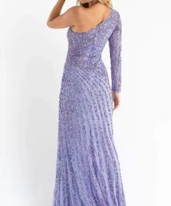 Primavera Couture - 3785 Asymmetrical One Shoulder Gown