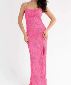 Primavera Couture - 3786 Sequin Scoop Neckline Long Gown