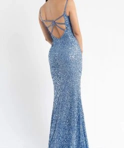 Primavera Couture - 3792 Sleeveless Sequin High Slit Dress