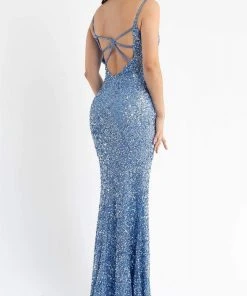 Primavera Couture - 3792 Sleeveless Sequin High Slit Dress