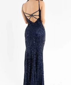 Primavera Couture - 3792 Sleeveless Sequin High Slit Dress