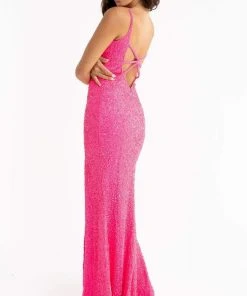 Primavera Couture - 3792 Sleeveless Sequin High Slit Dress