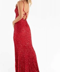 Primavera Couture - 3792 Sleeveless Sequin High Slit Dress
