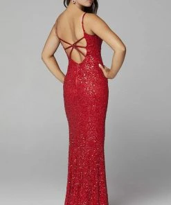 Primavera Couture - 3792 Sleeveless Sequin High Slit Dress