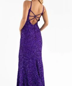 Primavera Couture - 3792 Sleeveless Sequin High Slit Dress