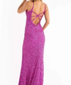 Primavera Couture - 3792 Sleeveless Sequin High Slit Dress