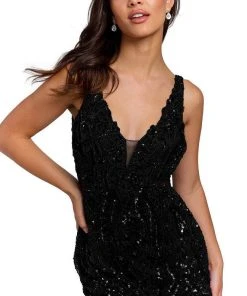 Primavera Couture 3822 - Embroidered Beaded Cocktail Dress