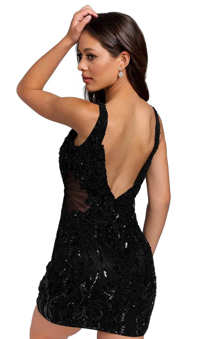 Primavera Couture 3822 - Embroidered Beaded Cocktail Dress 4 Primavera Couture 3822 - Embroidered Beaded Cocktail Dress