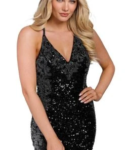 Primavera Couture 3831 - Fully Sequined Cocktail Dress