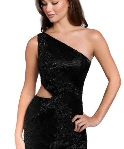 Primavera Couture 3840 - Asymmetric Cutout Cocktail Dress