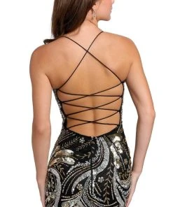 Primavera Couture 3848 - Sequin Scoop Neck Short Dress