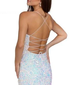 Primavera Couture 3891 - Deep V-Neck Side Slit Cocktail Dress