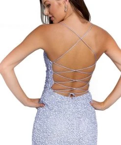 Primavera Couture 3891 - V-Neck Side Slit Cocktail Dress