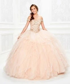 Princesa By Ariana Vara - PR11932 Beaded Off Shoulder Ruffled Ballgown