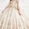 Princesa By Ariana Vara - PR12004 Embroidered Bell Sleeve Ball Gown