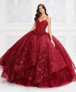 Princesa By Ariana Vara - PR12006 Corded Lace V-Neck Ball Gown