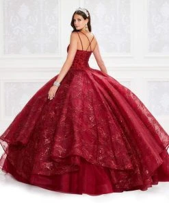 Princesa By Ariana Vara - PR12006 Corded Lace V-Neck Ball Gown