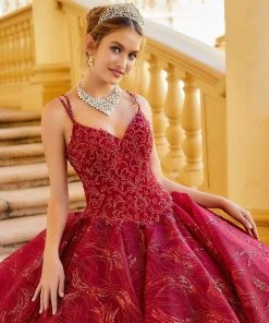Princesa By Ariana Vara - PR12006 Corded Lace V-Neck Ball Gown