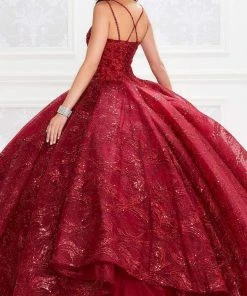 Princesa By Ariana Vara - PR12006 Corded Lace V-Neck Ball Gown