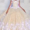 Princesa By Ariana Vara PR12266 - 3D Flowers Lighted Ball Gown