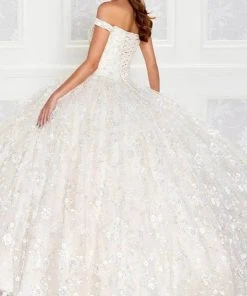 Princesa By Ariana Vara PR12266 - 3D Flowers Lighted Ball Gown
