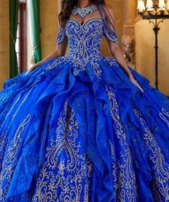 Princesa By Ariana Vara PR12274 - Embellished Ball Gown With Necklace