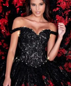 Princesa By Ariana Vara PR12275 - Off-Shoulder Sleeves Lighted Ball Gown 20 Princesa By Ariana Vara PR12275 - Off-Shoulder Sleeves Lighted Ball Gown